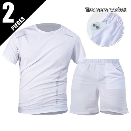 Tuta sportiva da uomo ad asciugatura rapida 1/2/4 pezzi T-shirt casual traspirante a maniche corte Tasca Pantaloncini versatili per adolescenti da indossare platinumshop
