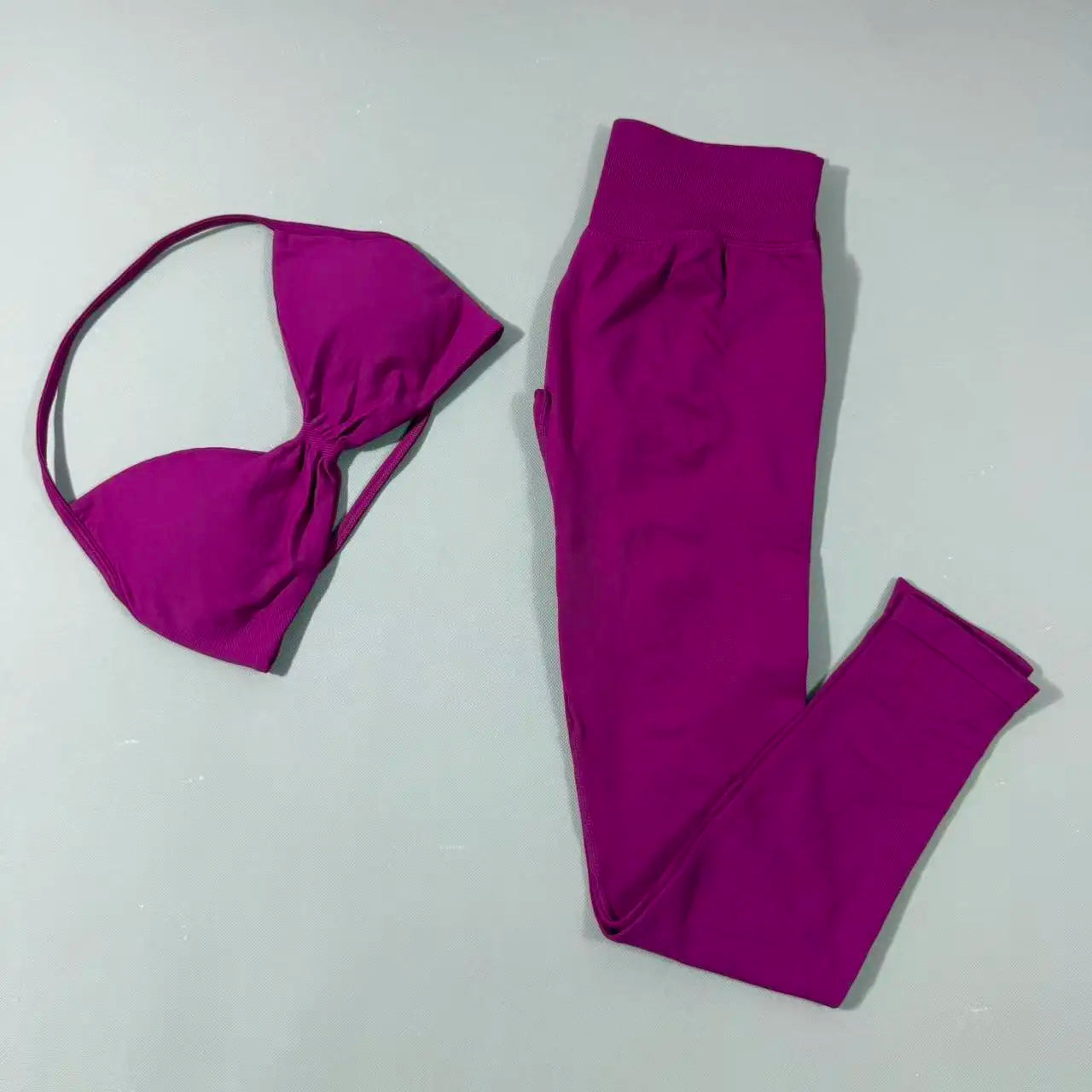 Yoga Gym Set 2 Piece Women Strappy Yoga Bra Top Workout Scrunch Shorts Sports Suit Fitness Clothes Seamless Yoga