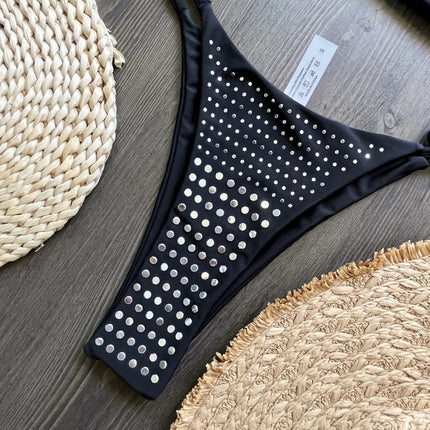 2025 Diamante Bikini Donne Sexy Costume Da Bagno A Fascia Biquini Push Up Costumi Da Bagno Femminile Lucido Costumi da Bagno Floreale Tuta Beachwear platinumshop