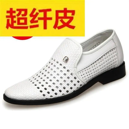 Sandali estivi da uomo in vera pelle morbida, traspiranti, casual, con suola in gomma, punta tonda, tacco basso, slip-on.