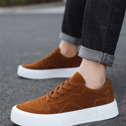 Men's Vulcanized Shoes Fashion Casual Sneakers Lace Up Platform Shoe High Quality Suede Casual Shoes for Men Sneakers Man Shoes
