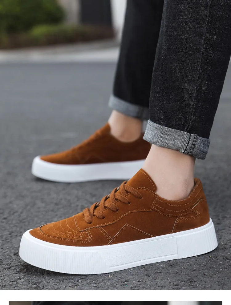 Men's Vulcanized Shoes Fashion Casual Sneakers Lace Up Platform Shoe High Quality Suede Casual Shoes for Men Sneakers Man Shoes