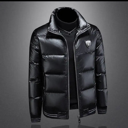 Autumn Winter New Men's Trendy American Style High Street Down Jacket Elegant Casual Stand Collar Padded Coat Mens Clothing
