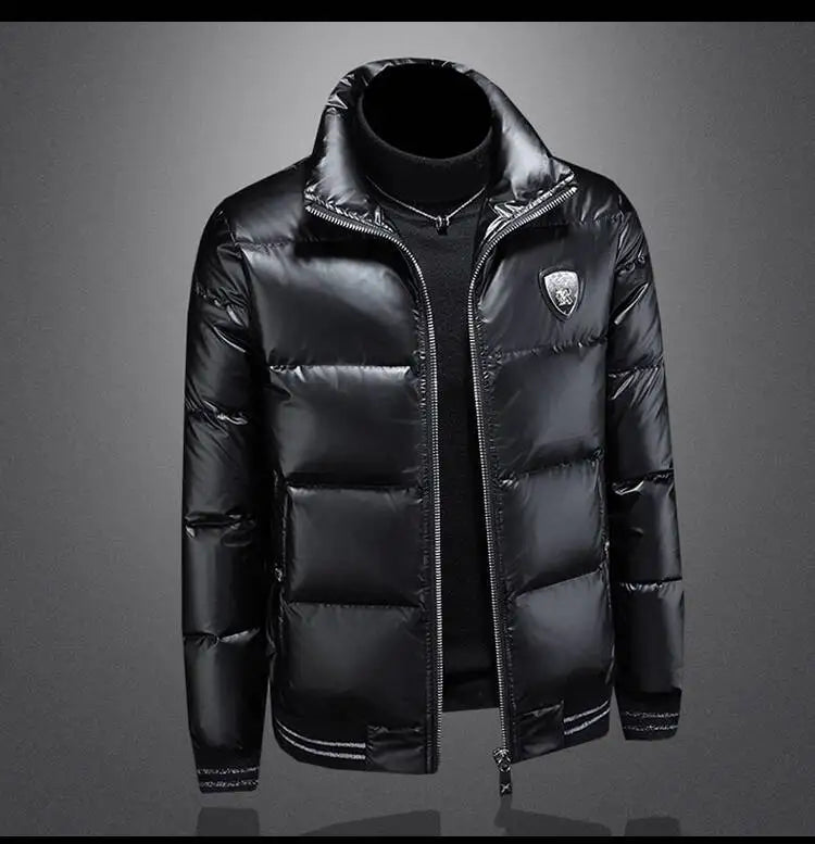 Autumn Winter New Men's Trendy American Style High Street Down Jacket Elegant Casual Stand Collar Padded Coat Mens Clothing