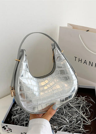 Fashion Stone Pattern Shoulder Bag Women'S Small Handle Underarm Bag Clutch Luxury Women'S Handbag Tote Bag Mini Dumpling Bag PlatiNum