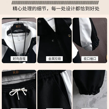 Casual 2-Piece Men's Sets Spring Autumn Streetwear Hooded Jackets & Jogger Tracksuits Outdoor Coats And Drawstring Pant Clothing