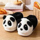Pantofola sfocata del fumetto di casa invernale calda pelliccia di coniglio di panda peluche coperta scarpa da casa per donna infradito piatto peloso termico divertente femminile