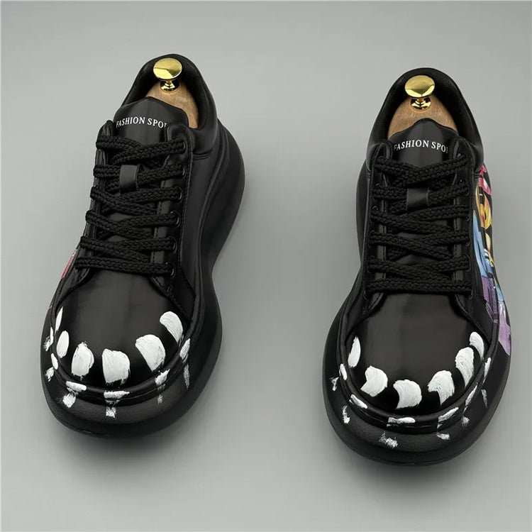 Spring New Style Wheat Ear White Casual Versatile Men's Sports Shoes Trendy Thick Bottomed Men's Sports Shoes Leather Sneakers
