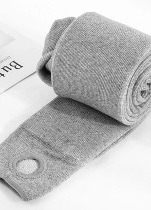 Women's Fall Winter Ribbed Vertical Stripe Thermal Leggings Fleece Thickened  Street Ready Seamless High Waist Thermal Pants PlatiNum