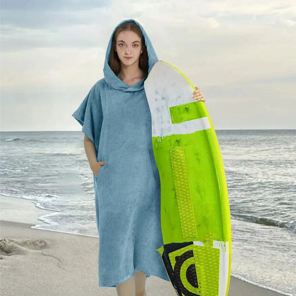 Poncho da surf Asciugamano Poncho Asciugamano ad asciugatura rapida Felpa con cappuccio Abito da spiaggia in microfibra Poncho fasciatoio Asciugamano da bagno Poncho da spiaggia per adulti