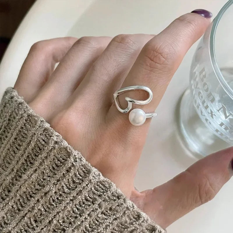 VENTFILLE Anello largo ad arco in argento sterling 925 per gioielli di design punk con geometria femminile regalo asimmetrico Dropshipping