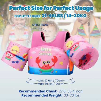 Children's Life Jacket Children's Swimming Arm Floating Whistle Life Vest Baby Swimsuit Safety Foam Pool Accessories for Kayak