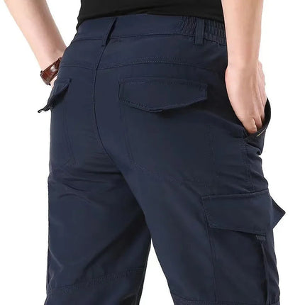 Summer Casual Lightweight Army Military Long Trousers Male Waterproof Quick Dry Cargo Camping Overalls Tactical Pants Breathable PlatiNum