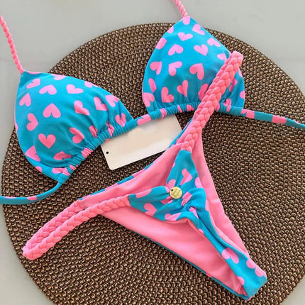 Nuovo Sexy Bikini da Donna per Vacanze al Mare, Set Due Pezzi PlatiNum