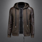 Winter Jackets Mens Duck Down Jacket Men 2025 Autumn Men's Knitted Spliced Leather Jacket Hooded Down Jacket Coat Kurtka Zimowa