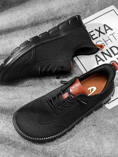 Scarpe casual estive da uomo a punta larga, taglie grandi, con suola morbida e funzione antiscivolo, traspiranti in tessuto Fly-Weave