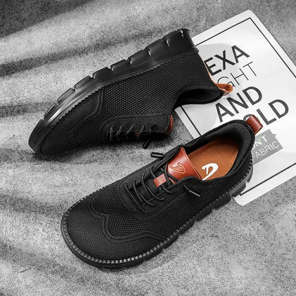 Scarpe casual estive da uomo a punta larga, taglie grandi, con suola morbida e funzione antiscivolo, traspiranti in tessuto Fly-Weave