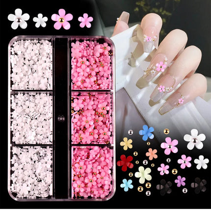 30Pcs/box 3D White & Pink Bows Nail Art Charms 6gird Cute Bowknots Ribbon Nail Rhinestones Resin Bowtie Manicure Decoration #R5!