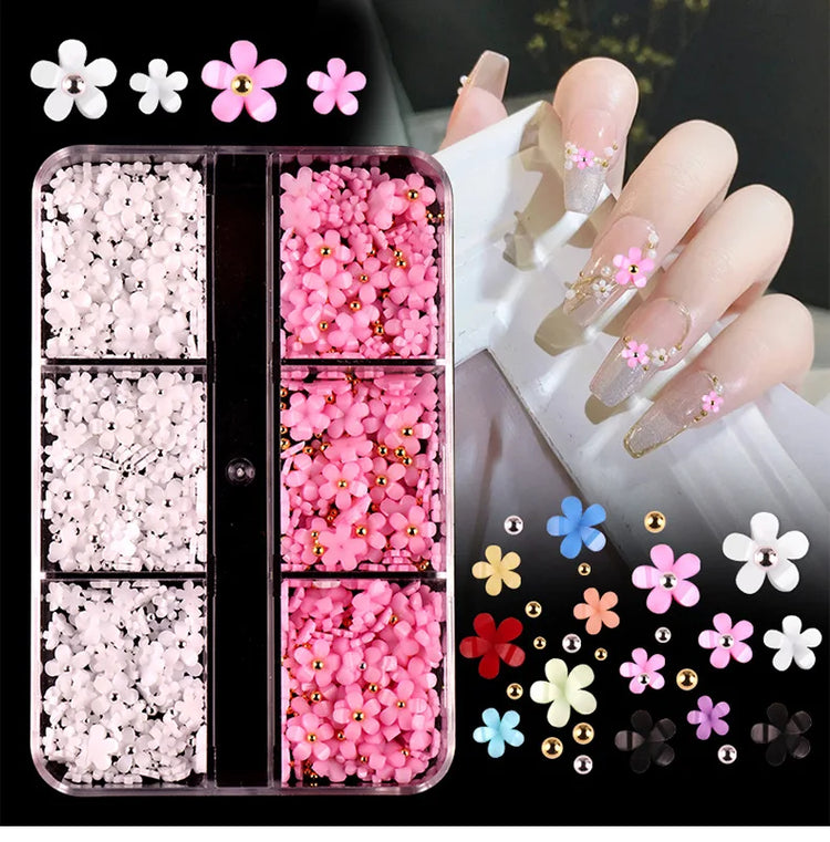 30Pcs/box 3D White & Pink Bows Nail Art Charms 6gird Cute Bowknots Ribbon Nail Rhinestones Resin Bowtie Manicure Decoration #R5!