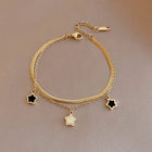 316L Stainless Steel Multilayer Chain Star Charm Necklace Bracelet For Women New Trend Jewelry Set Girls Party Gifts PlatiNum
