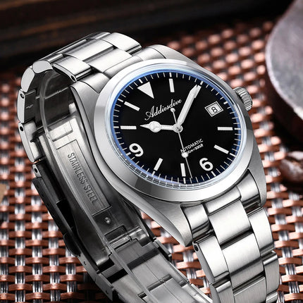 ADDIESDIVE AD2556 Men Luxury Automatic Watch ST2130 Movement 36mm Explorer Style Sapphire Bubble Crystal BGW9 Luminous 100M Wate