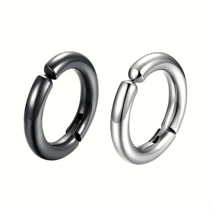 Orecchini a clip per osso dell'orecchio in acciaio inossidabile da uomo da 2 pezzi - Clip per orecchie alla moda e durevoli per uomo Gioielli con orecchini finti non penetranti platinumshop