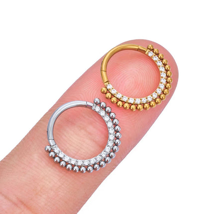 G23 Titanium Piercing Nose Ring Body Jewelry Hoop earings ASTM F136 Cartilage Tragus Diaphragm Titanium Hing PlatiNum