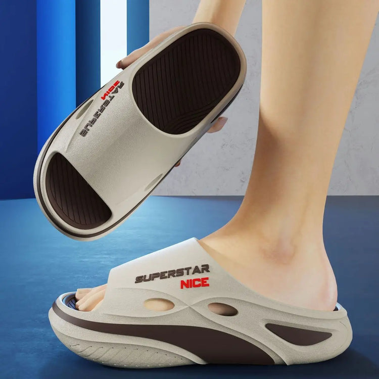 Ciabatte estive da uomo, nuove di tendenza, con fondo spesso, antiscivolo, resistenti all'usura, per interni ed esterni, bagno e casa.