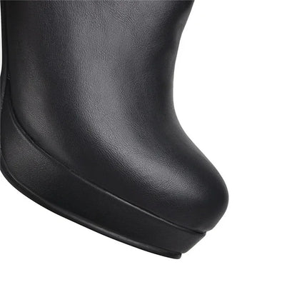 2023 Fashion High Heels Woman Booties Lace Design Princess Platform Party Wedding Womens Shoes White Black Ankle Boots Winter