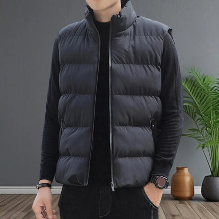 2026 Men's Lightweight Down Jacket - Windproof Sleeveless Winter Casual Coat - Thick and Warm Waist Cover - Street Style