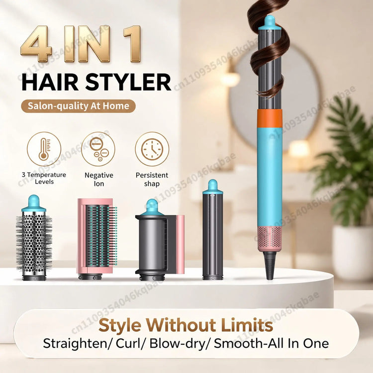 High Quality 6 In 1 Multi Hair Styler & Hair Dryer Auto Curling Air Dryer Wrap Hot/Cold Air Styling Tool Hair Straightener Curling Barrel Brush Salon Styling Gift For Women
