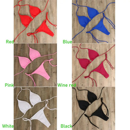 Moda tinta unita Sexy perizoma perizoma Backless Split costume da bagno costume da bagno brasiliano costumi da bagno Bikini Set platinumshop