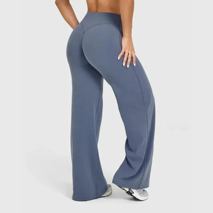 Women's Pilates Yoga Pants Sports Fitness Flared Peach Hip-lifting Leggings Outdoor Workout Training Running Casual Trousers PlatiNum