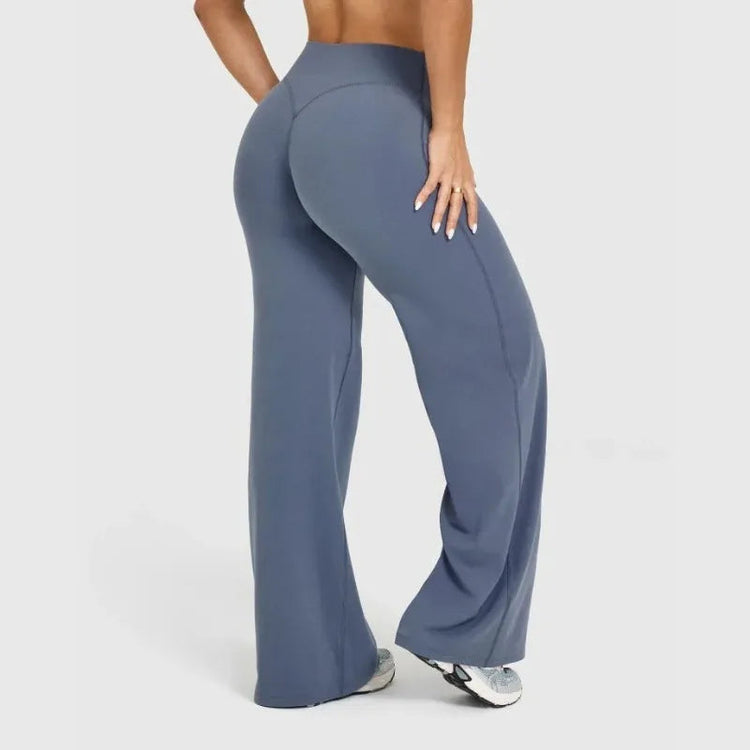 Women's Pilates Yoga Pants Sports Fitness Flared Peach Hip-lifting Leggings Outdoor Workout Training Running Casual Trousers PlatiNum