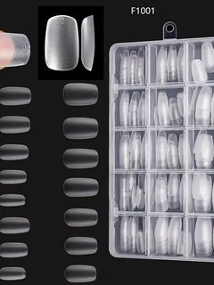 Box of 330 Short Almond Nail Tips - Upgraded Matte Gel Nail Stickers, No File, Pre-Shaped Full Coverage Short Almond Nails