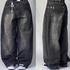 Street Vintage Jeans New Y2K Harajuku Wash Blue Multiple pockets Baggy Jeans Denim Pants Mens Womens High Waist Wide Trousers PlatiNum