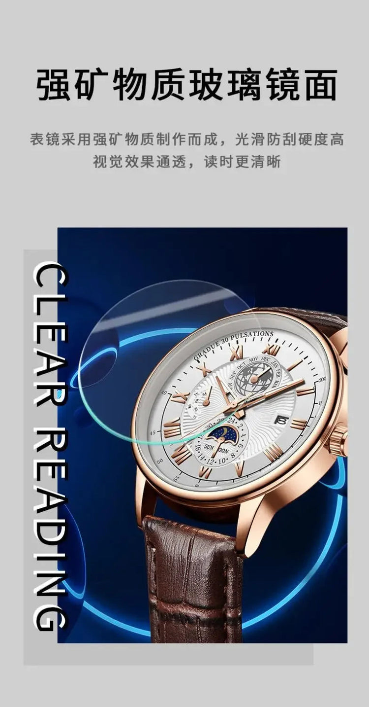 2024 Orologio da uomo alla moda Orologio da polso da uomo sportivo di lusso alla moda Orologio da uomo al quarzo con data in pelle luminosa impermeabile Orologio da uomo platinumshop