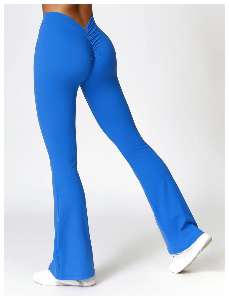 High Waist Flare Leggings Yoga Pants Women Wide Leg Pants Women Gym Workout Fitness Sports Flared Pants Latin Dance Trousers PlatiNum