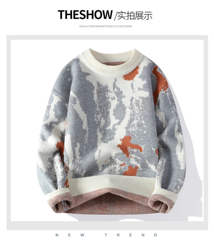 Autumn and winter Men's Fashion casual Round Neck Warm sweater slim fit Sweaters Men sweater male Thicken Warm wool pullovers