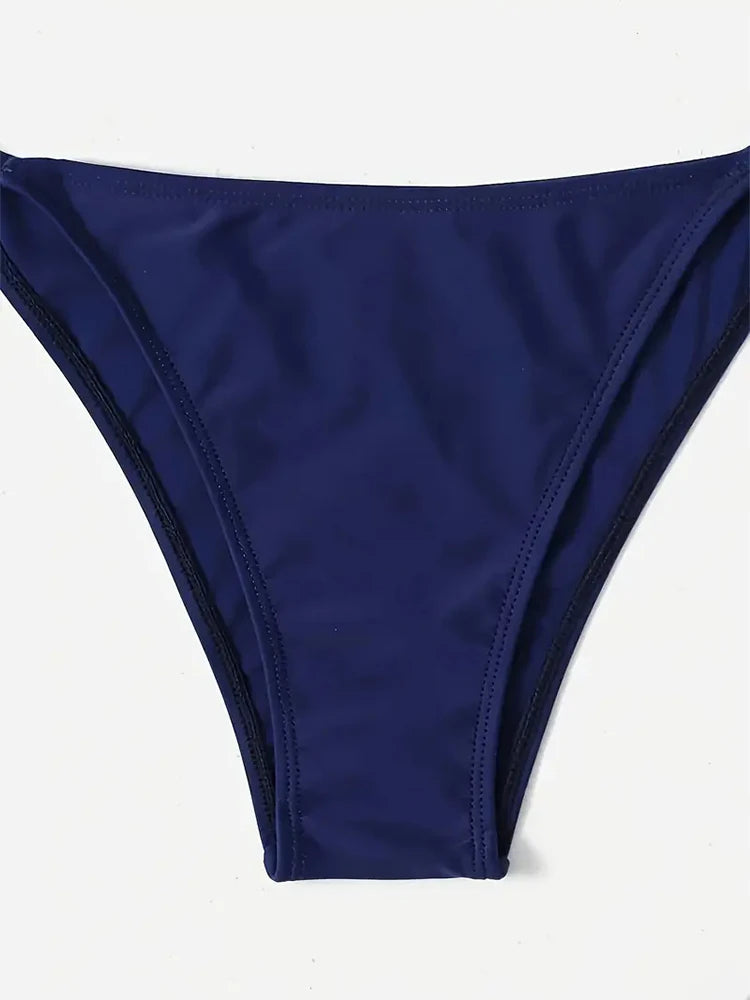 Costumi da bagno Perizoma Bikini Set Sexy Nuovi costumi da bagno blu navy Donna Costumi da bagno sexy Bikini Triangolo Fasciatura Costumi da bagno femminili platinumshop