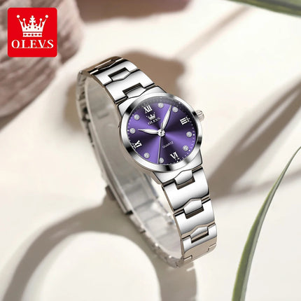 OLEVS Orologio da donna Elegante orologio al quarzo alla moda in acciaio inossidabile impermeabile luminoso da donna con confezione regalo Reloj 3735 platinumshop