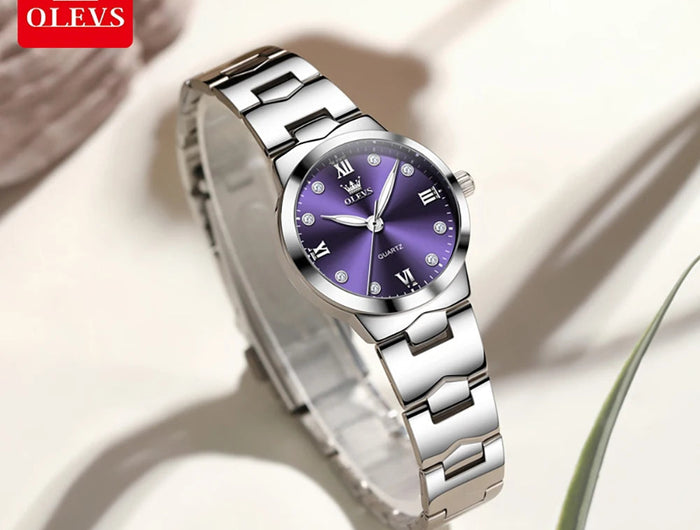 OLEVS Orologio da donna Elegante orologio al quarzo alla moda in acciaio inossidabile impermeabile luminoso da donna con confezione regalo Reloj 3735 platinumshop