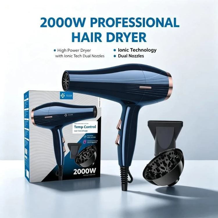 Concentrator Nozzle And Diffuser Hair Dryer 100‑240V For Travel Hotel Convenient On‑site Hair Grooming