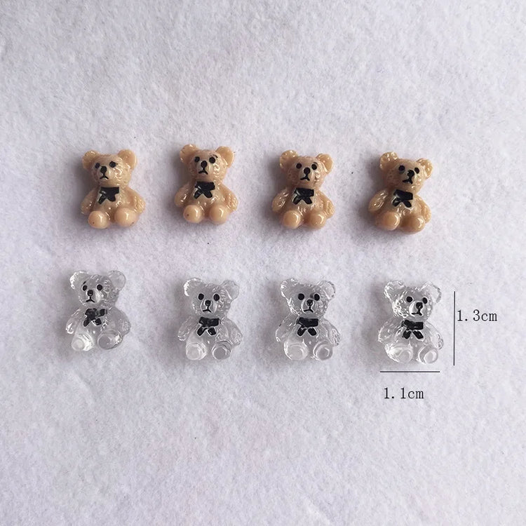 10-40Pcs Nail Art Bear Shaped Nail Charms Cute Nail Art Decorations Jewelry Rhinestone Accessories Manicure Diy Nails Art Tools