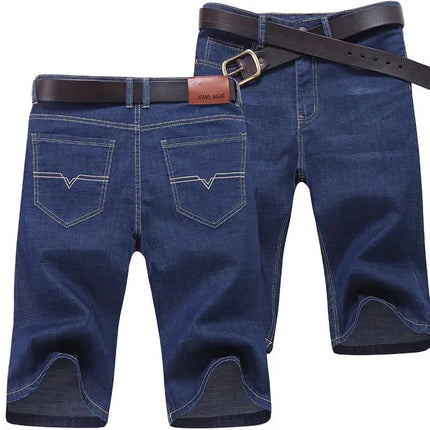Pantaloncini di jeans da uomo estivi Pantaloni pentagramma da lavoro sottili, traspiranti, larghi e comodi Pantaloncini dritti alla moda Blu