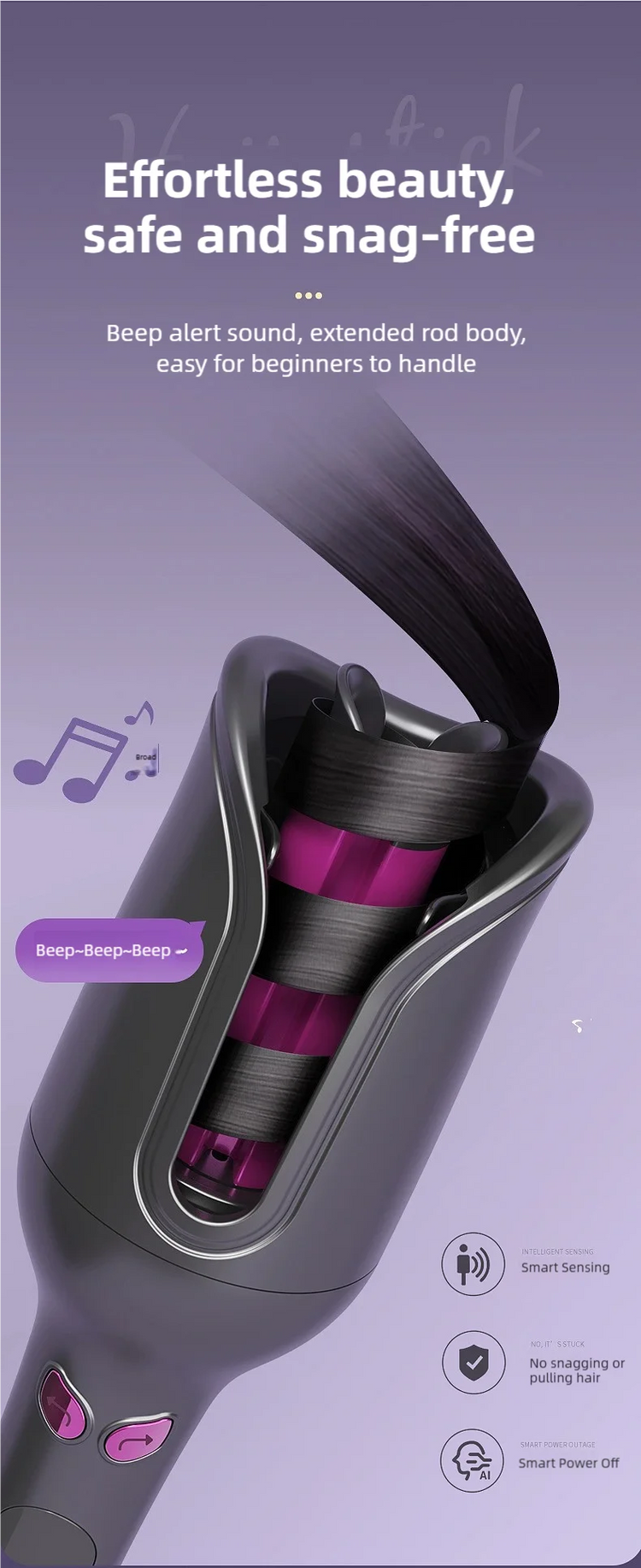 TINSOL 32MM Electric Rotary Curling Iron Automatic Hair Curler Negative Ion Air Rotating Curling Bar Professional Styling Tool