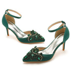 Sandali con tacco alto a punta décolleté da donna scarpe con scollo a barchetta firmate scarpe da sposa da donna scarpe da sera con tacco blu navy