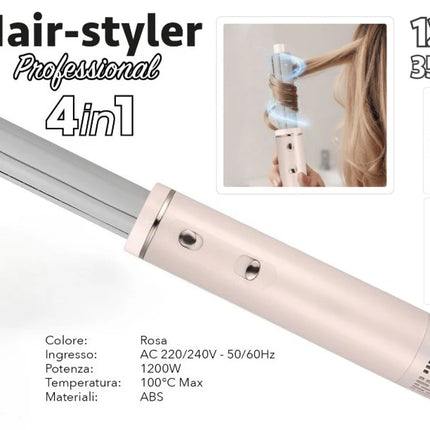 Professional 1200W 4‑in‑1 Hair Styling Tool, Interchangeable Attachments Hot Air Brush for All Hair Types