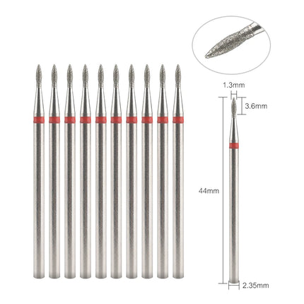 10Pcs Diamond Milling Cutter For Manicure Electric Nail Drill Bits Accessory Pedicure Machine Nail File Gel Remover Tool