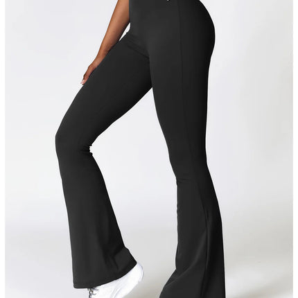 High Waist Flare Leggings Yoga Pants Women Wide Leg Pants Women Gym Workout Fitness Sports Flared Pants Latin Dance Trousers PlatiNum